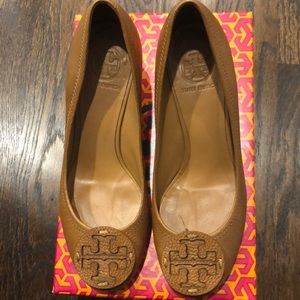 Tory Burch tan wedges